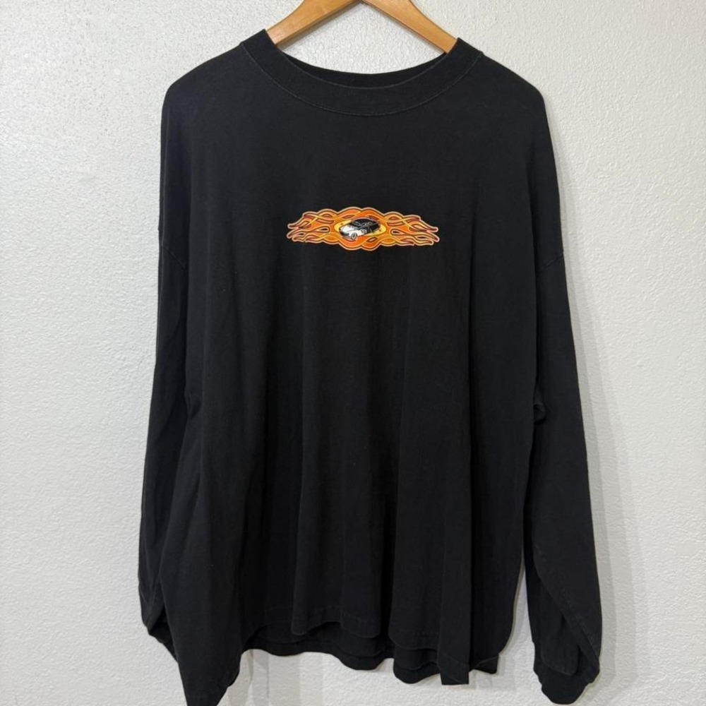 Black long sleeve‎ with orange flames